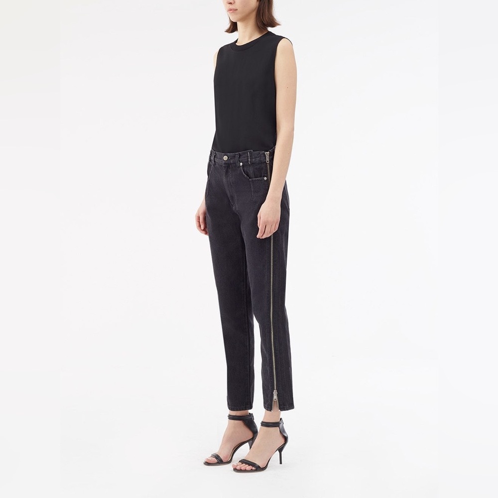 3.1 Philip Lim Zippered Denim Black Pant Women’s Jeans Size 2 NWT